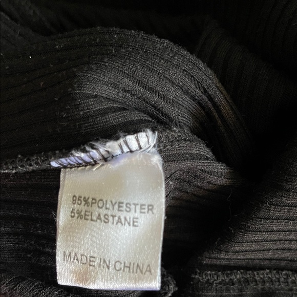 Princess Polly Black Ribbed Mock Neck Long Sleeve Dress - Size 2 - Picture 5 of 5